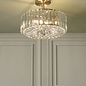 Laura Ashley Fernhurst 3 Light Semi-Flush Crystal and Antique Brass Ceiling Light