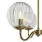 Jocelyn 3 Light Mid Centruy Semi-Flush Ceiling Light – Natural Brass and Glass Globes