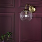 Jocelyn Mid Century Wall Light – Natural Brass and Ribbed Glass Globe