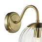 Jocelyn Mid Century Wall Light – Natural Brass and Ribbed Glass Globe
