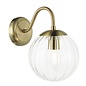Jocelyn Mid Century Wall Light – Natural Brass and Ribbed Glass Globe
