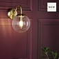 Jocelyn Mid Century Wall Light – Natural Brass and Ribbed Glass Globe