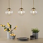 Jocelyn Mid Century Bar Pendant – Natural Brass and Ribbed Glass Globe