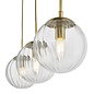 Jocelyn Mid Century Bar Pendant – Natural Brass and Ribbed Glass Globe