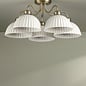 Laura Ashley Durford 5 Light Semi-Flush Ceiling Light – Matt Antique Brass and White Ceramic