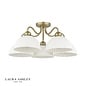 Laura Ashley Durford 5 Light Semi-Flush Ceiling Light – Matt Antique Brass and White Ceramic