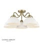 Laura Ashley Durford 5 Light Semi-Flush Ceiling Light – Matt Antique Brass and White Ceramic