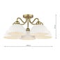 Laura Ashley Durford 5 Light Semi-Flush Ceiling Light – Matt Antique Brass and White Ceramic