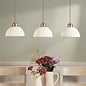 Laura Ashley Durford 3 Light Bar Pendant – Matt Antique Brass and White Ceramic Kitchen Island Light
