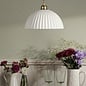 Laura Ashley Durford Large Pendant Light – Matt Antique Brass and White Ceramic