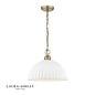 Laura Ashley Durford Large Pendant Light – Matt Antique Brass and White Ceramic