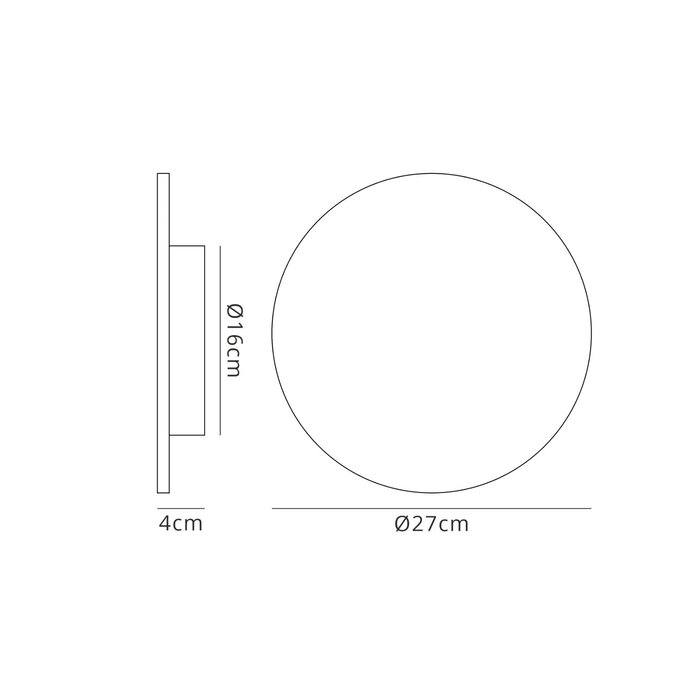 Noe - Minimalist White Plaster Disc Wall Light - Large