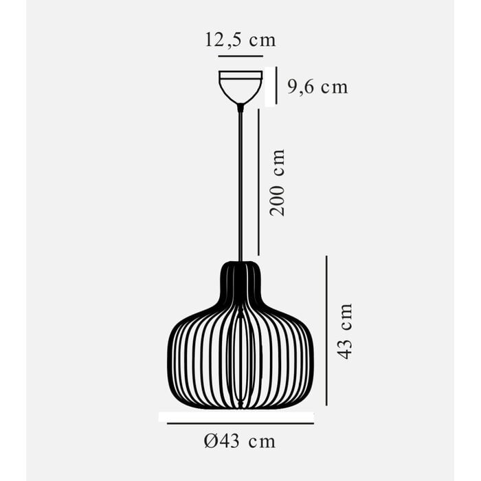 Alder – Scandi Wood Pendant Light – Natural – 43cm