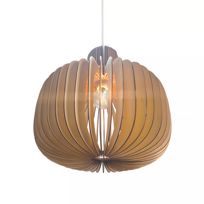 Alder – Scandi Wood Pendant Light – Natural – 43cm