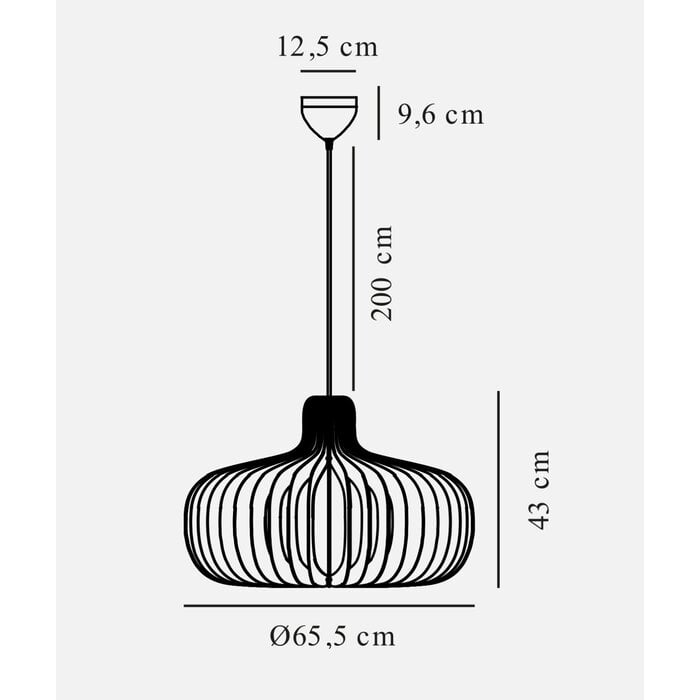 Alder – Large Scandi Wood Pendant Light – Natural – 65cm