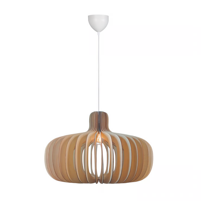 Alder – Large Scandi Wood Pendant Light – Natural – 65cm