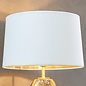Luna Table Lamp -  Frosted Black Glass and  Nickel with Opal Shade with Gold Lining