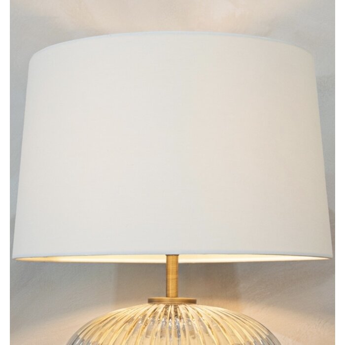 Amazonia Small Table Lamp - Amber Glass and Black with Opal Shade