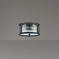 Margot - Small Semi-Flush Ceiling Light – Black with Ribbed Glass (Convertible Design)
