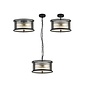 Margot - Small Semi-Flush Ceiling Light – Black with Ribbed Glass (Convertible Design)