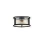 Margot - Small Semi-Flush Ceiling Light – Black with Ribbed Glass (Convertible Design)