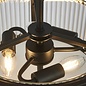 Margot - Small Pendant Ceiling Light – Black with Ribbed Glass (Convertible Design)