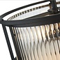 Margot - Small Pendant Ceiling Light – Black with Ribbed Glass (Convertible Design)