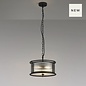 Margot - Small Pendant Ceiling Light – Black with Ribbed Glass (Convertible Design)