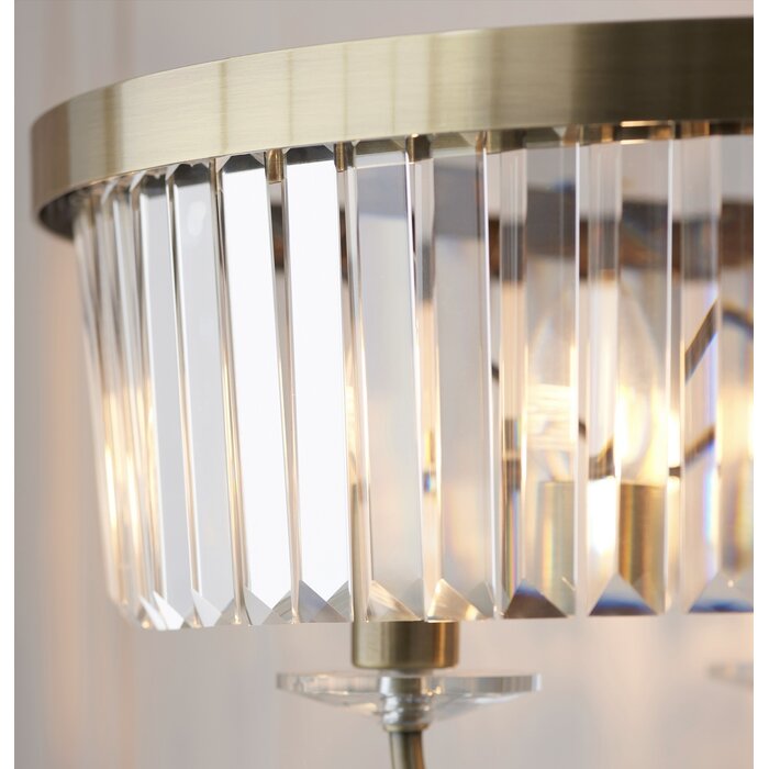 Pickering - Art Deco Crystal Floor Lamp - Antique Brass