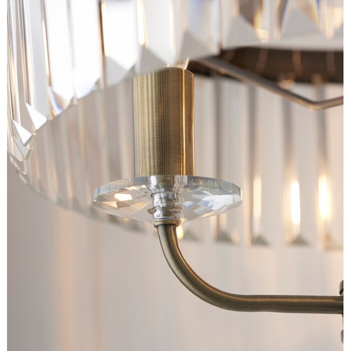 Pickering - Art Deco Crystal Floor Lamp - Antique Brass