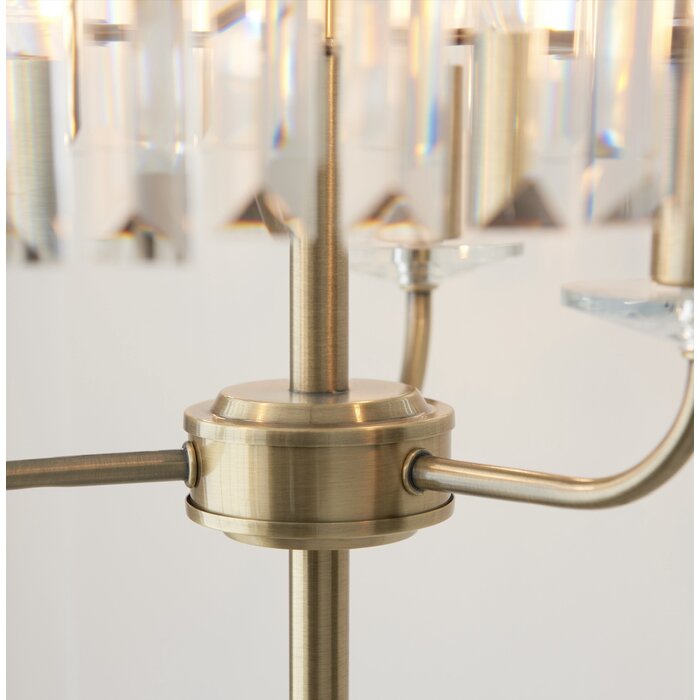 Pickering - Art Deco Crystal Floor Lamp - Antique Brass