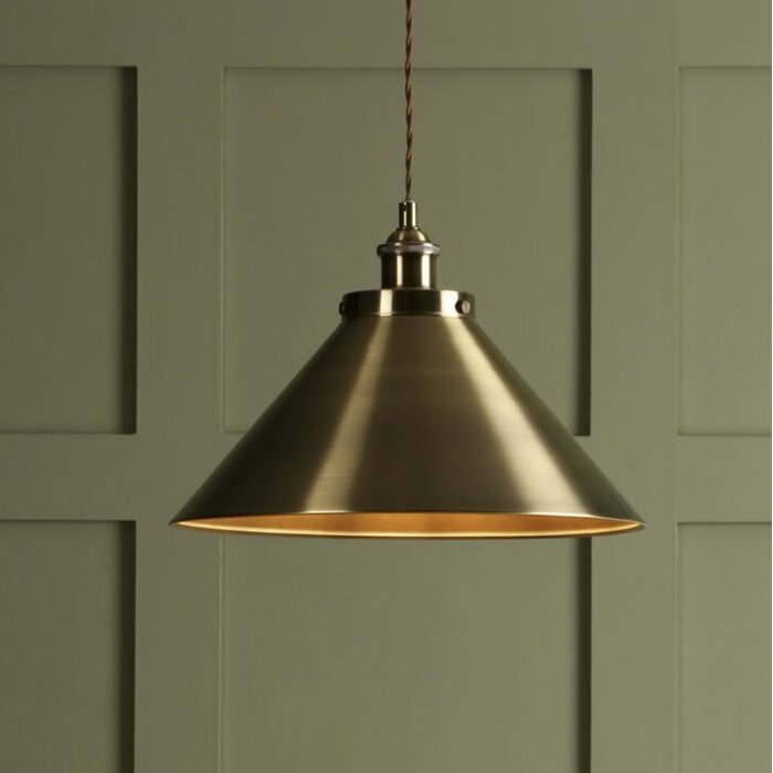 Rufus - Large Antique Brass Pendant - Laura Ashley