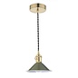 Hadano 1 Light Pendant Light - Natural Brass With Olive Green Shade