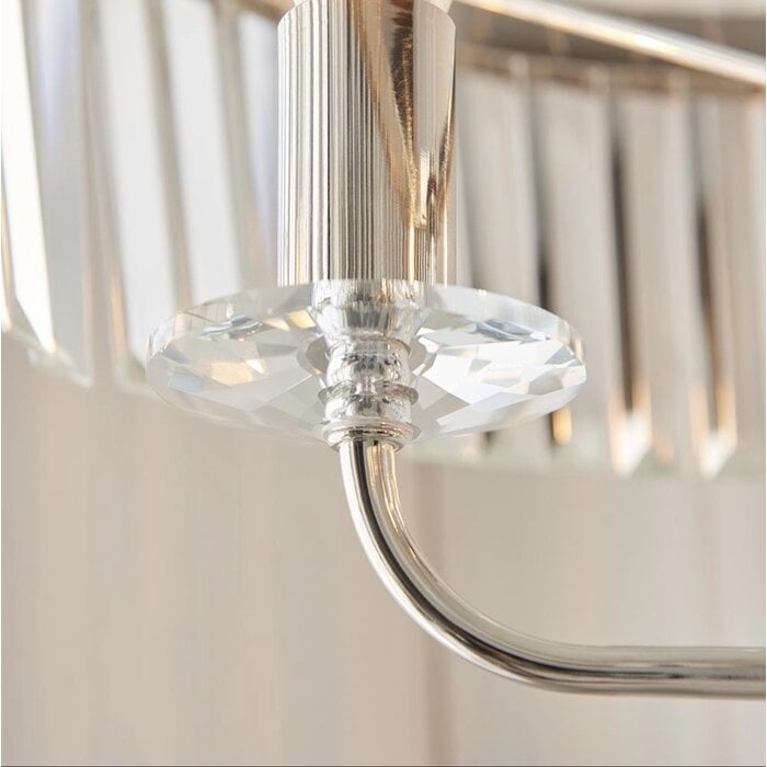 Pickering - Art Deco Crystal Floor Lamp - Bright Nickel