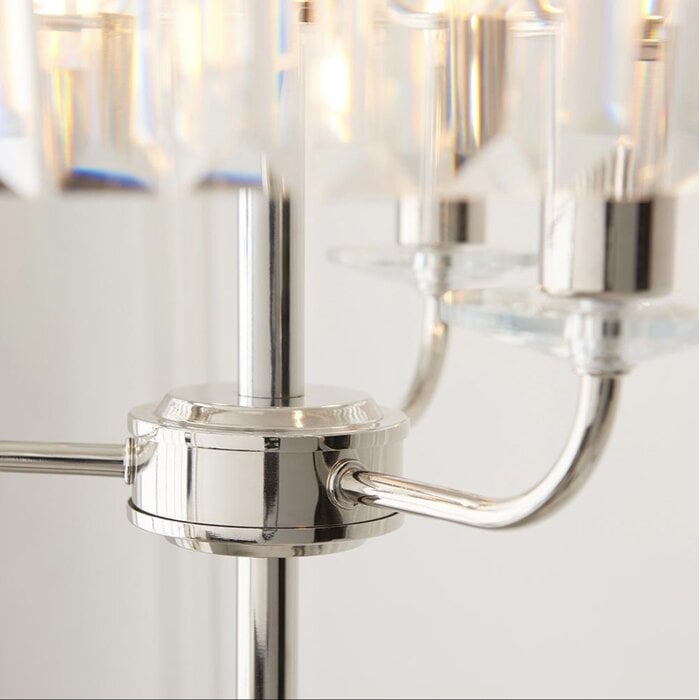 Pickering - Art Deco Crystal Floor Lamp - Bright Nickel