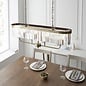 Pickering - Art Deco  Linear Chandelier Pendant - Clear Cut Glass & Antique Brass
