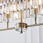 Pickering - Art Deco  Linear Chandelier Pendant - Clear Cut Glass & Antique Brass