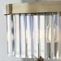 Pickering - Art Deco  Linear Chandelier Pendant - Clear Cut Glass & Antique Brass