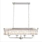 Pickering - Art Deco  Linear Chandelier Pendant - Clear Cut Glass & Bright Nickel