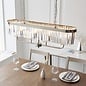 Pickering - Art Deco  Linear Chandelier Pendant - Clear Cut Glass & Bright Nickel