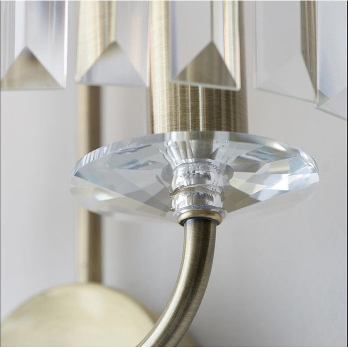 Pickering - Art Deco Wall Light - Clear Cut Glass & Antique Brass