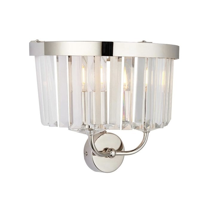 Pickering - Art Deco Wall Light - Clear Cut Glass & Bright Nickel