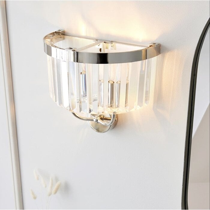 Pickering - Art Deco Wall Light - Clear Cut Glass & Bright Nickel