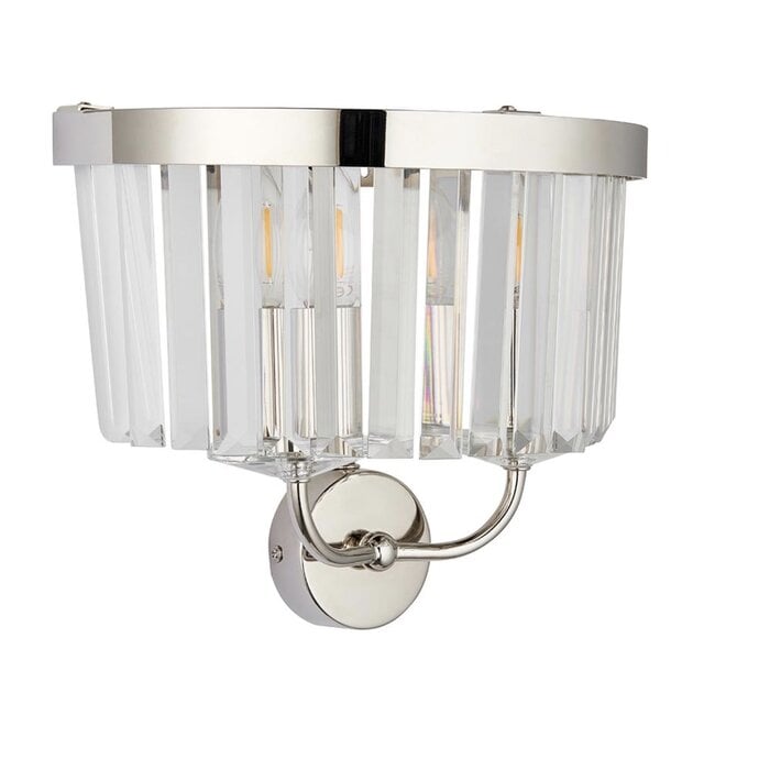 Pickering - Art Deco Wall Light - Clear Cut Glass & Bright Nickel