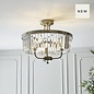Pickering - Art Deco Semi Flush Chandelier - Clear Cut Glass & Antique Brass