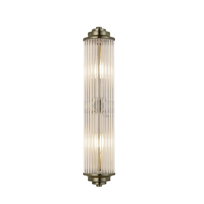 Tai - Large Two Light Wall Light with Glass Rods - Antique Brass