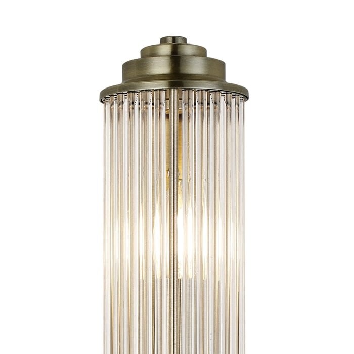 Tai - Large Two Light Wall Light with Glass Rods - Antique Brass