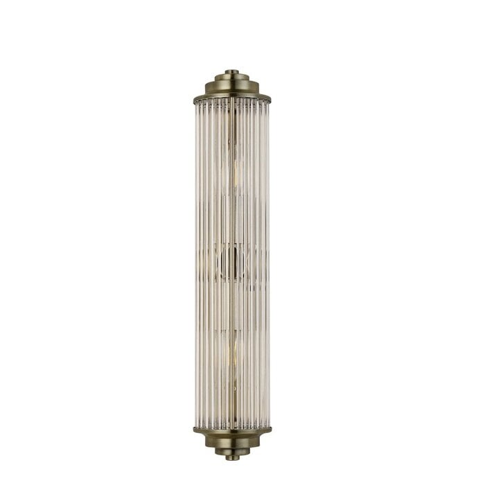 Tai - Large Two Light Wall Light with Glass Rods - Antique Brass