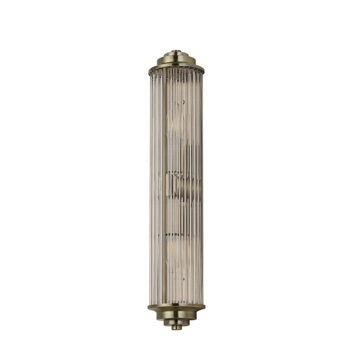Tai - Large Two Light Wall Light with Glass Rods - Antique Brass