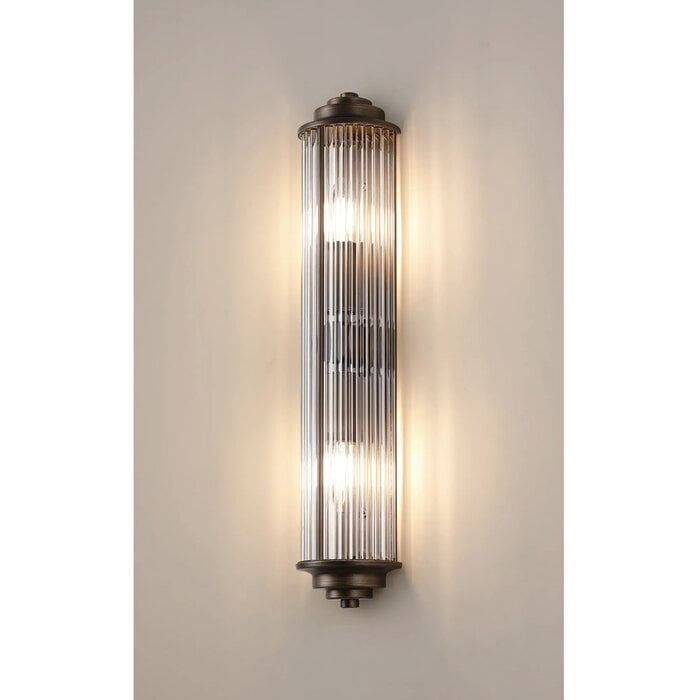 Tai - Large Two Light Wall Light with Glass Rods - Bronze